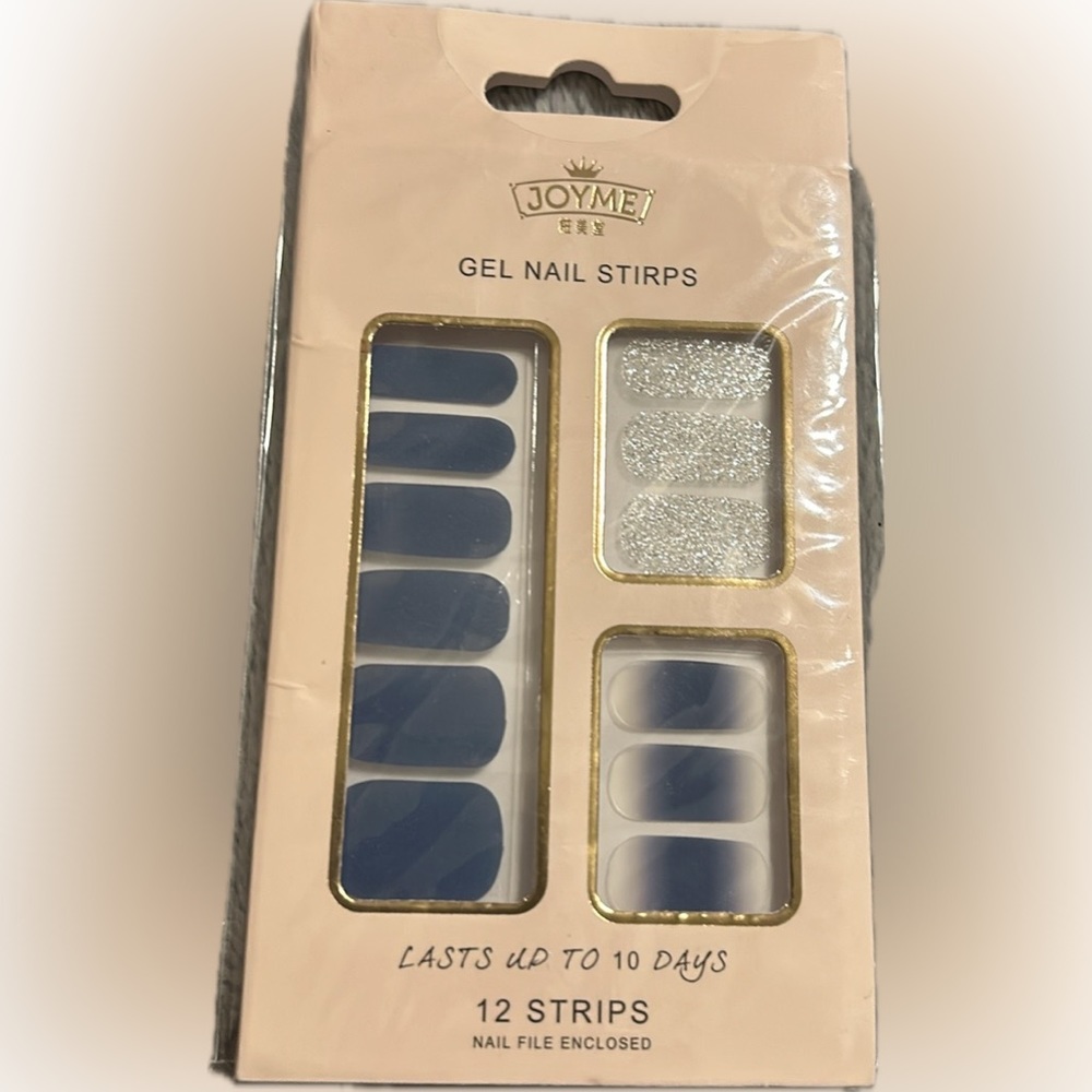JOYME💫Blue/Silver Gel Nail Wraps/Strips